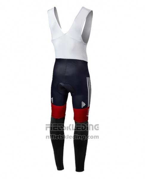 2016 Fietskleding Sky Kampioen Regno Unito Wit en Rood Lange Mouwen en Koersbroek